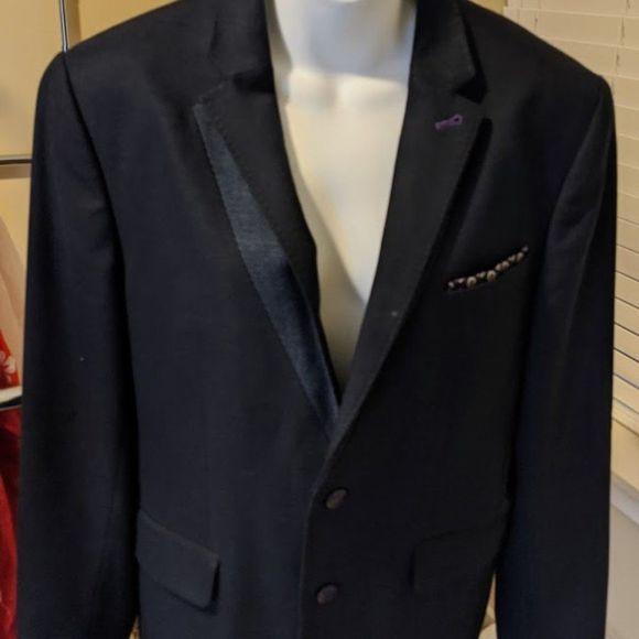 Ted Baker - Modern Fit Blue Wool Men's Suit Jacket